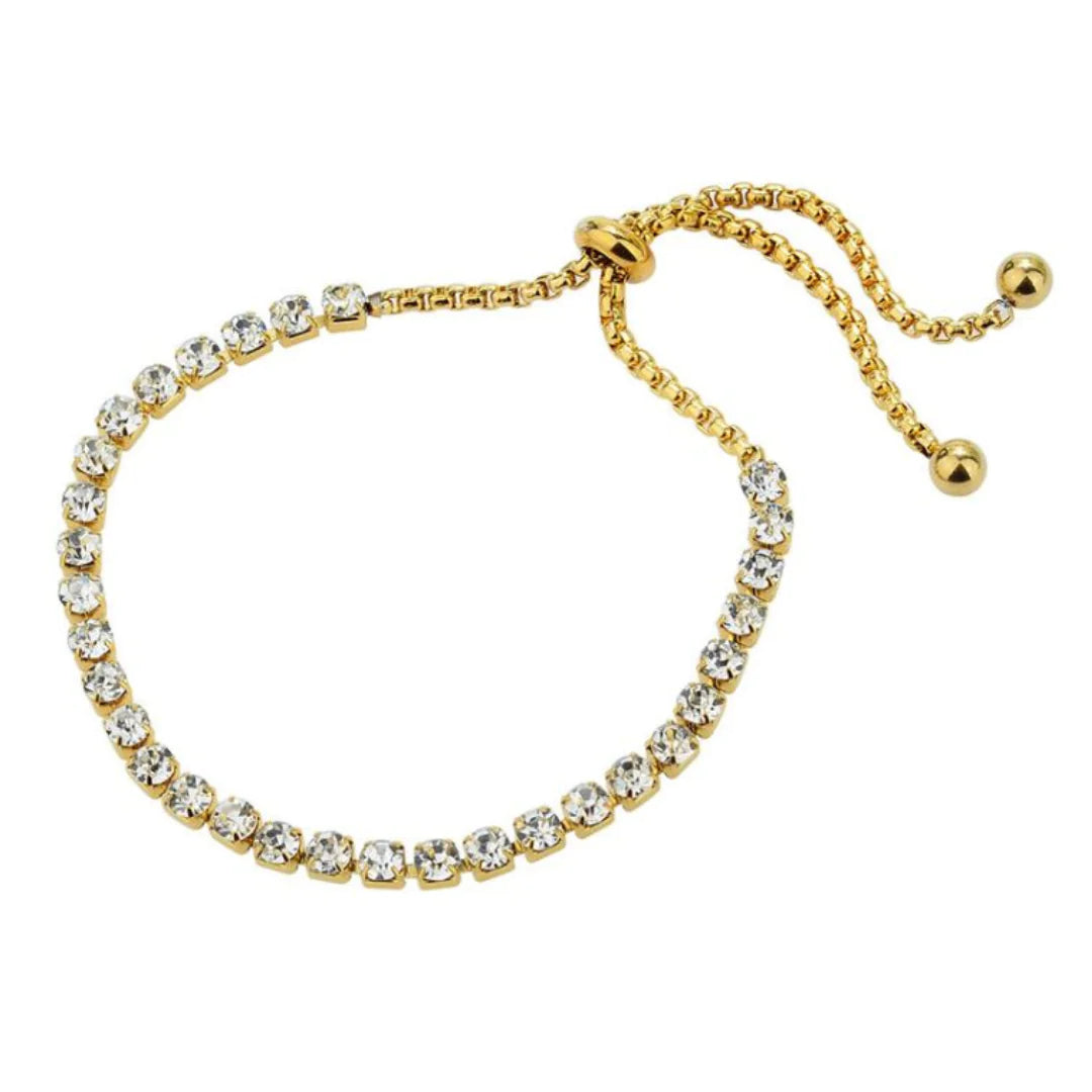 18K Gold Vermeil Stainless Steel Cubic Zirconia Bracelet