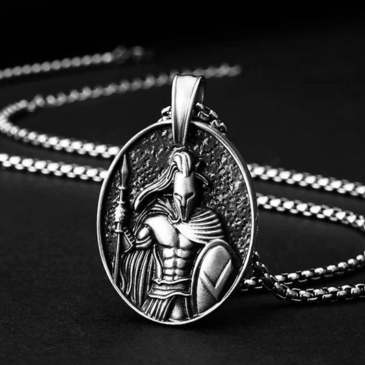 Men's Stainless Steel Spartan Leonidas Warrior Pendant Punk Necklace Chain 24"